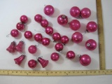 Lot of Pink Vintage Glass Christmas Ornaments from Shiny Bright and more, 14 oz