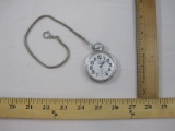 Vintage North Star 17 Jewels Shockabsorber Pocket Watch, inscribed on back, all base metals, 3 oz