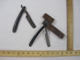 Two Vintage Straight Razors including Wallace and The JL Torrey with case, 5 oz