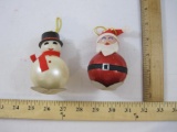Two Hong Kong Santa and Snowman Christmas Ornaments, 2 oz