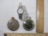 Three Vintage Watches including Westclox Pocket Ben, TF Cooner London Pocket Watch and DaVinci Wrist