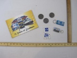 Lot of EDM Electro-Motive Train Items including 75th Anniversary Booklet, tokens, keychains, and