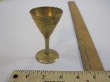 Small Brass Goblet, marked ZS India, 3 oz