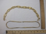 Two Chunky Gold Tone Necklaces, 3 oz