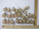 Lot of Vintage Honeycomb Glass Christmas Ornaments, Shiny Brite, 8 oz