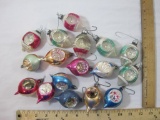 Lot of Vintage Glass Christmas Ornaments, made in USA, 5 oz