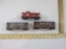 Three Santa Fe HO Scale Train Cars including 2 hoppers and caboose, AS IS, 11 oz