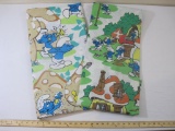 Two Vintage Smurfs Sheets, see pictures for condition (minor staining), 2 lbs 5 oz