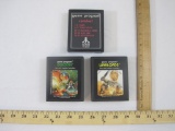 Three Vintage ATARI 2600 Games including 01 Combat, Berzerk and Warlords, games have been tested and