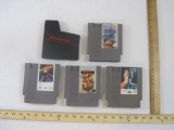 Four Nintendo NES Games including Road Blasters, Rush 'N Attack, T2 Terminator and Super C, AS IS, 1