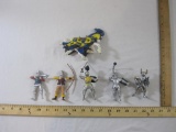 Lot of Medieval Knights and Horses from Papco, Plastoy, and more, 7 oz