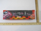NASCAR 1:64 Scale Racing Team Transporter with Die Cast Cab and Opening Rear Door on Trailer, #99