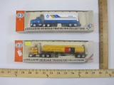 Two Con-Cor Herpa HO Scale Vehicles, Safety Kleen and ADM Tanker Trucks, 6oz