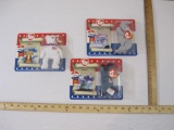 Three TY Beanie Babies including Lefty the Donkey, Righty the Elephant, and Libearty the Bear, all