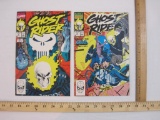 Two Ghost Rider Comic Books Nos 5 & 6 Sept-Oct 1990, Takes on the Punisher Parts 1 & 2, 4 oz