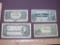 Lot of 4 1930s Russia currency: 1934 Russia Soviet 5 Rubles; 1937 1 Chervonets with image of Lenin;