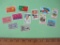 Lot of 12 Assorted Stamps including 25-cent US Greeting Cards, Venezuela, British Antarctiv