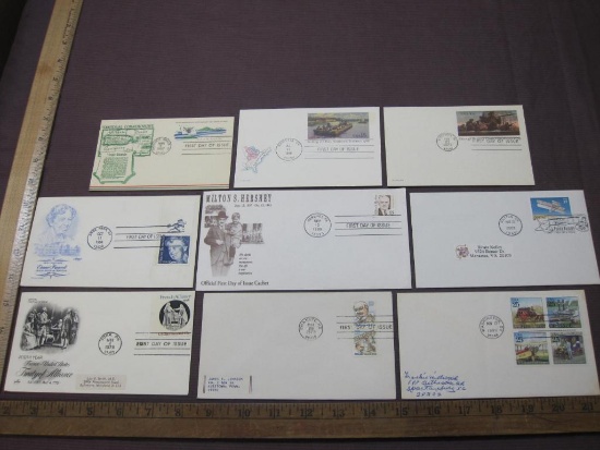 First Day of Issue envelope and postcard lot, including 1978 France-US Alliance, 1984 Eleanor