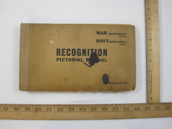 WWII Recognition Pictorial Manual War Department/Navy Department Restricted Book