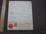 Nineteenth Century handwritten document notarized by New York State, Chautauqua County Clerk's