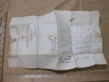 1837 Handwritten Letter with Red New York postmark and Red 