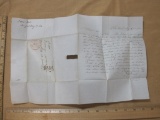 1850 handwritten letter with red New York postmark