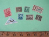 Lot of 8 Assorted Stamps including Congo, Turks & Caicos Islands, Barbados, US Tax Stamps and more