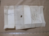 1839 postage paid letter from Treasury Office in Bath NY to Albany, NY. Red Bath postmark