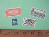 Lot of 4 Assorted Stamps including Paraguay 10 Pesos Stamp, Pitcairn Islands and more