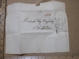 1818 correspondence addressed to New York, with paid postage and red postmark