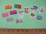 Lot of 12 Assorted Stamps including 25-cent US Greeting Cards, Venezuela, British Antarctiv