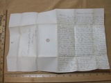 1847 handwritten letter from Walpole, NH to an Esquire in Sterling, Mass. Red Walpole postmark