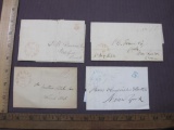 Red and blue stamped vintage correspondence from Connecticut