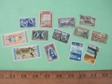 Lot of 13 Assorted Stamps including British Indian Ocean Territory, Monaco, Dominican Republic and