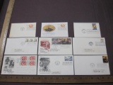 Batch of US First Day of Issue envelopes and postcards, including 1960 Mexican Independence, 1977