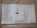 Handwritten 1835 document with red Albany postmark