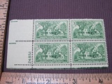 Block of 4 1953 3 cent Theodore Roosevelt's Sagamore Hill, Oyster Bay, NY US postage stamps, #1023