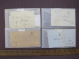 Four 1830's and 1840's letters, Postmarked paid, Upstate NY, Penn Yan, Little Falls, Oxford, Rome NY
