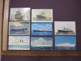 Vintage Postcards of various Ships, Cunard Class, Greek Line, SS Emerald Seas and more, 2oz