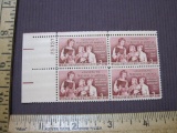 NEA Honoring Teachers of America block of 4 1957 3 cent US postage stamps, #1093