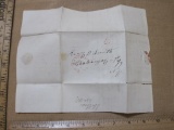 1847 handwritten letter with a red Manchester, NH postmark and a red 