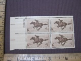 Pony Express block of 4 1960 4 cent US postage stamps, #1154