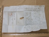 Handwritten 1849 letter addressed to New York, with a red Boston postmark