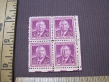 Block of 4 1948 Harlan F. Stone 3 cent US postage stamps, #965
