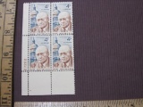 Sam Rayburn block of 4 1962 4 cent US postage stamps, Scott #1202