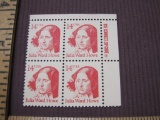 Block of 4 1987 Julia Ward Howe 14 cent US postage stamps, #2196