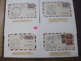 Four First 1930 First Day Airmail Covers, Harrisburg PA, Fort Worth TX, Los Angeles CA and