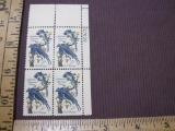 Audubon American Artist block of 4 1963 5 cent US postage stamps, #1241
