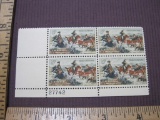 CM Russell American Arist block of 4 1964 5 cent US postage stamps, #1243