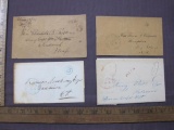 Correspondence from Connecticut with 5 cent paid stamps, various colors dating from approximately